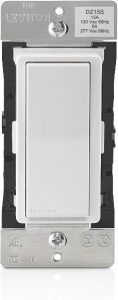 Leviton DZ15S Decora Smart Switch with Z-Wave Technology, Ivory, 1-Pack, White/Light Almond