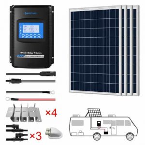 ACOPOWER 400W 12V Poly Solar RV Kits, 40A MPPT Charge Controller