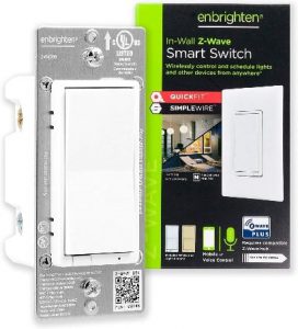 Enbrighten Z-Wave Smart Rocker Light Switch with QuickFit and SimpleWire, 3-Way Ready, Works with Alexa, Google Assistant, ZWave Hub Required, Repeater/Range Extender, White & Light Almond, 46201