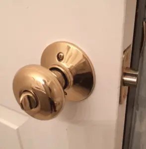 lock the doorknob from the inside