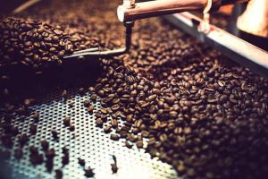 coffee beans in a roaster